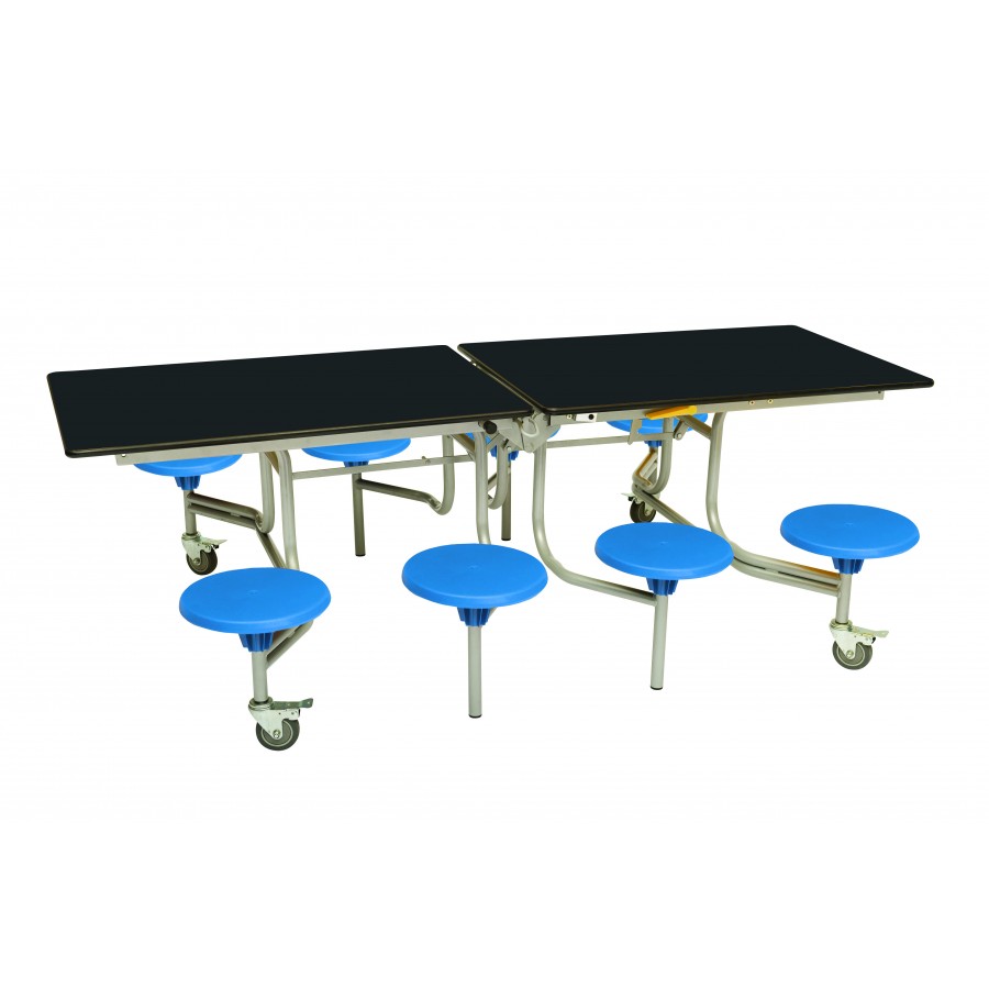 Rectangular Mobile Folding Table with 8 Seats